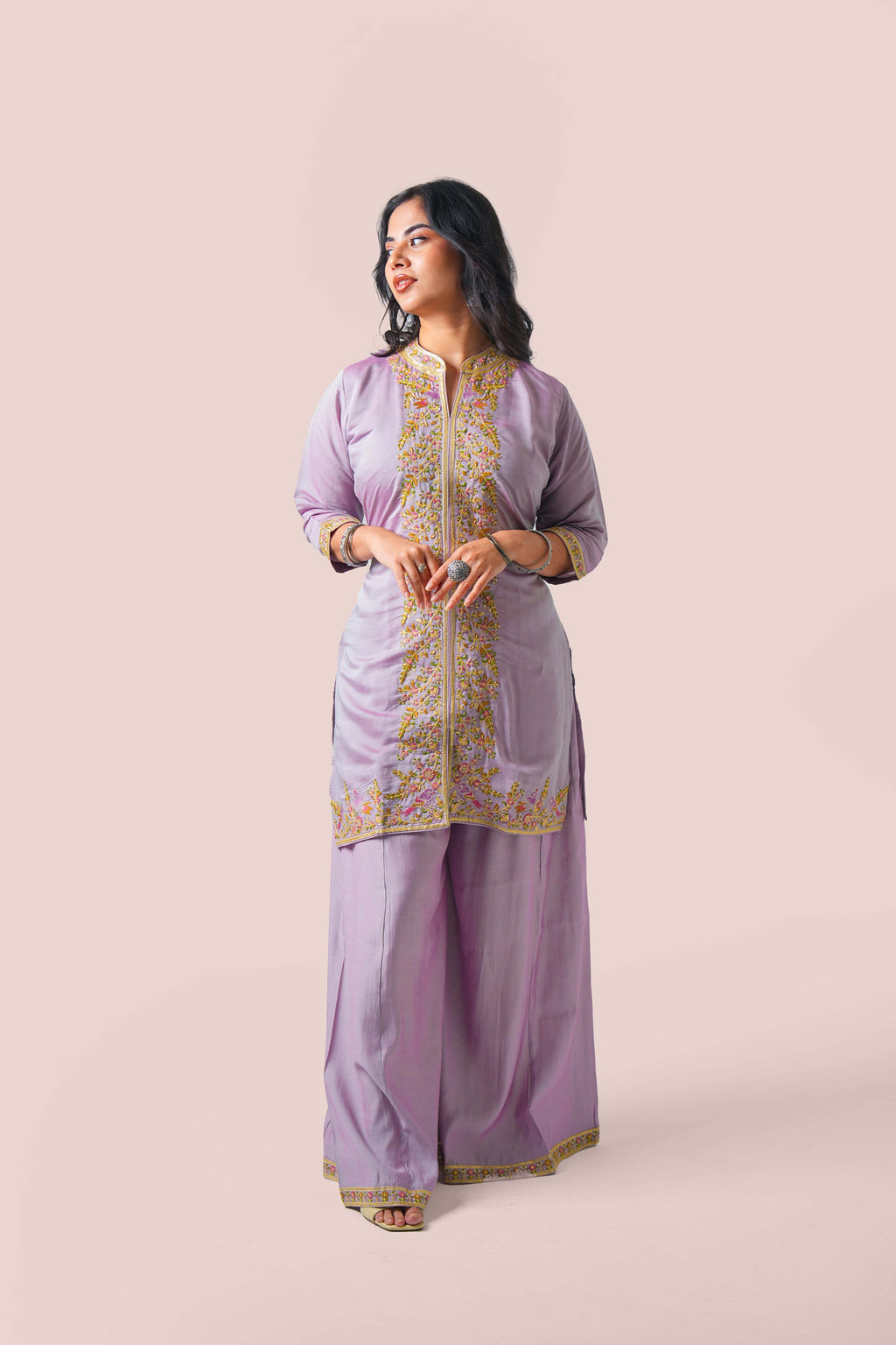 Lavender Whisper - Embroidered Co-ord Set