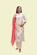 Blush Bloom Embroidered Kurta Set with Dupatta