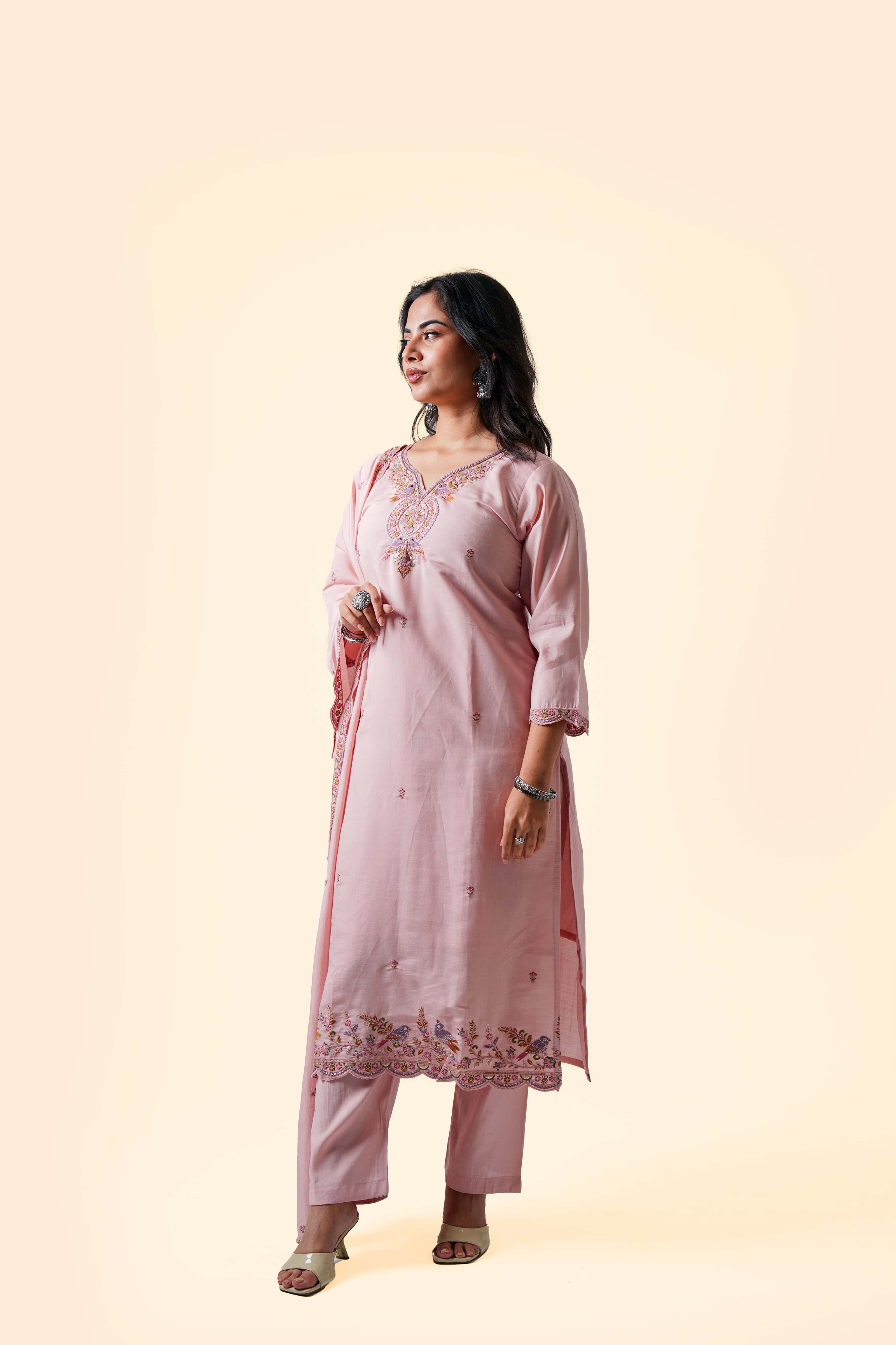 Blush Pink Kurta Set with Dupatta
