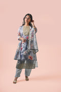 Chandini Floral Organza Kurta set with Dupatta