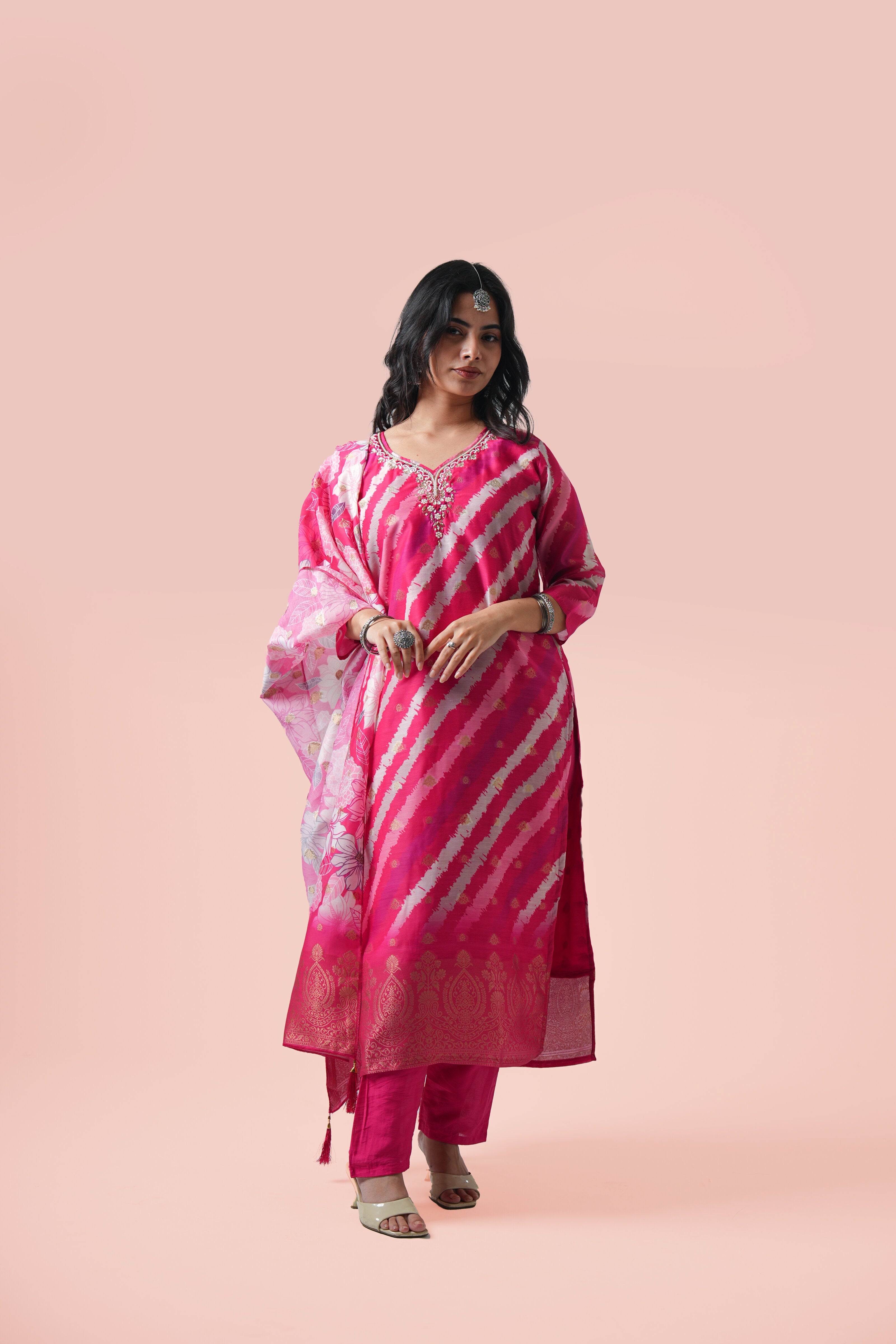 Gulnaar Embroidered Kurta Set with Dupatta