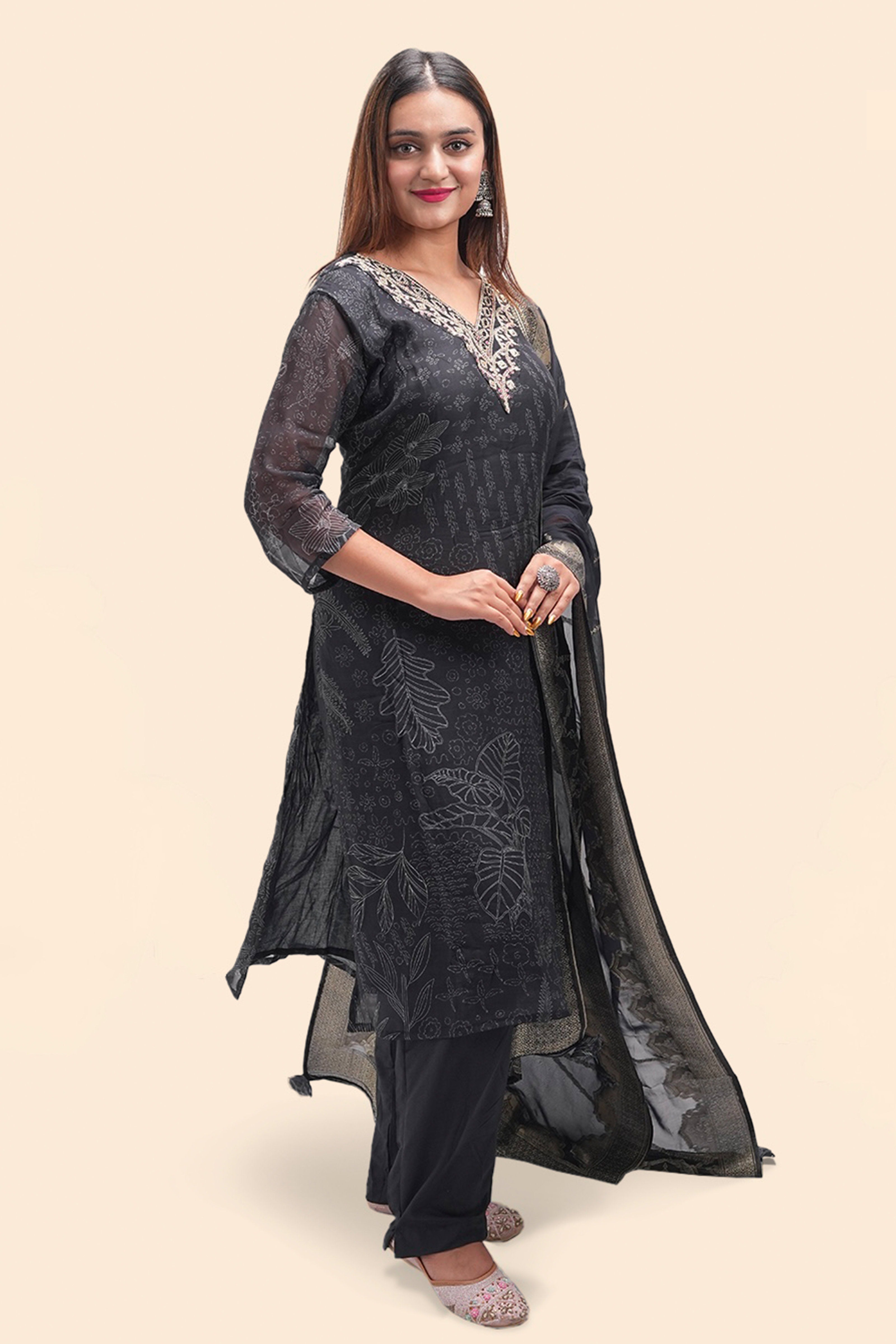 Black Kurta Set with Dupatta