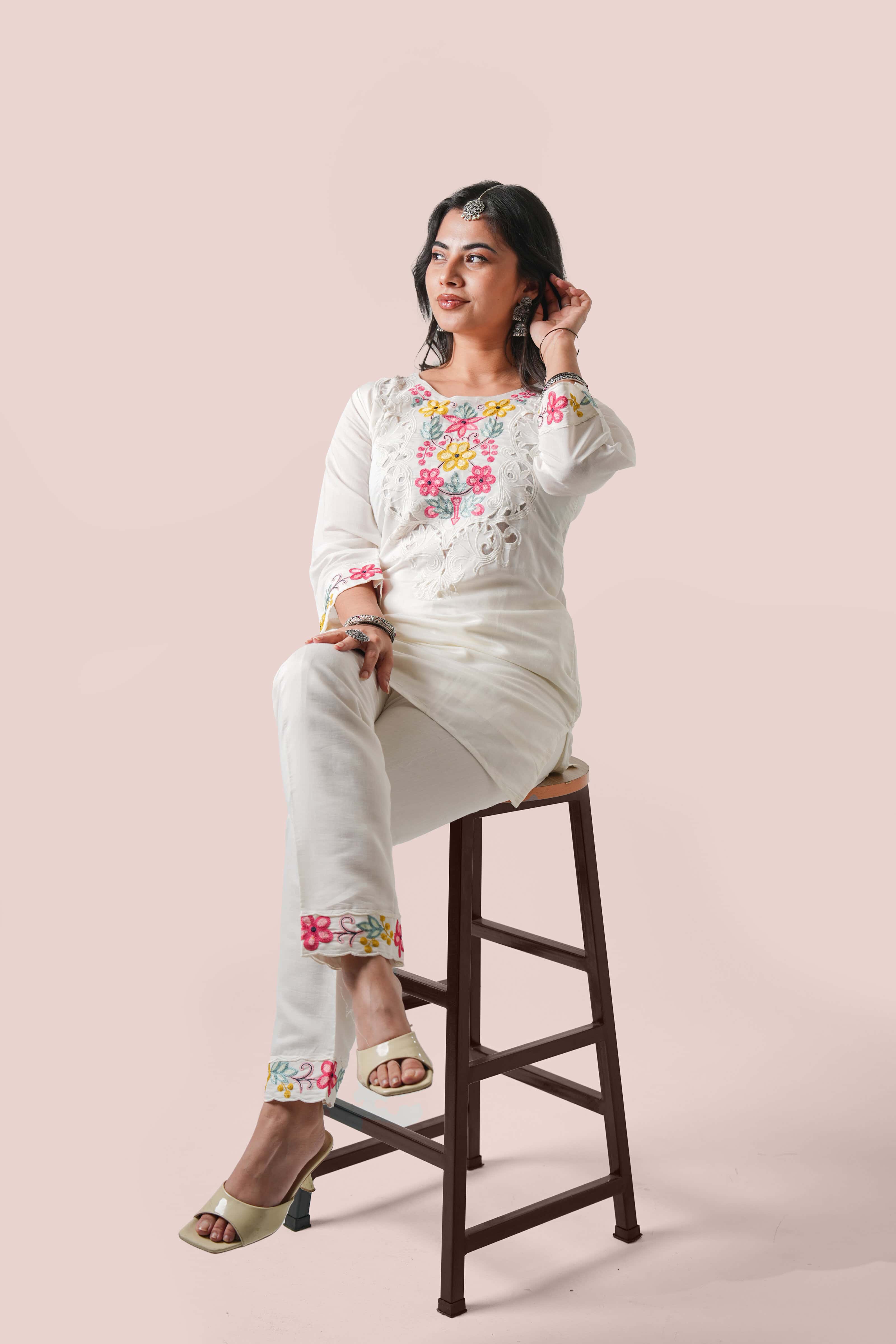 Multicolour Embroidered Co-ord Set