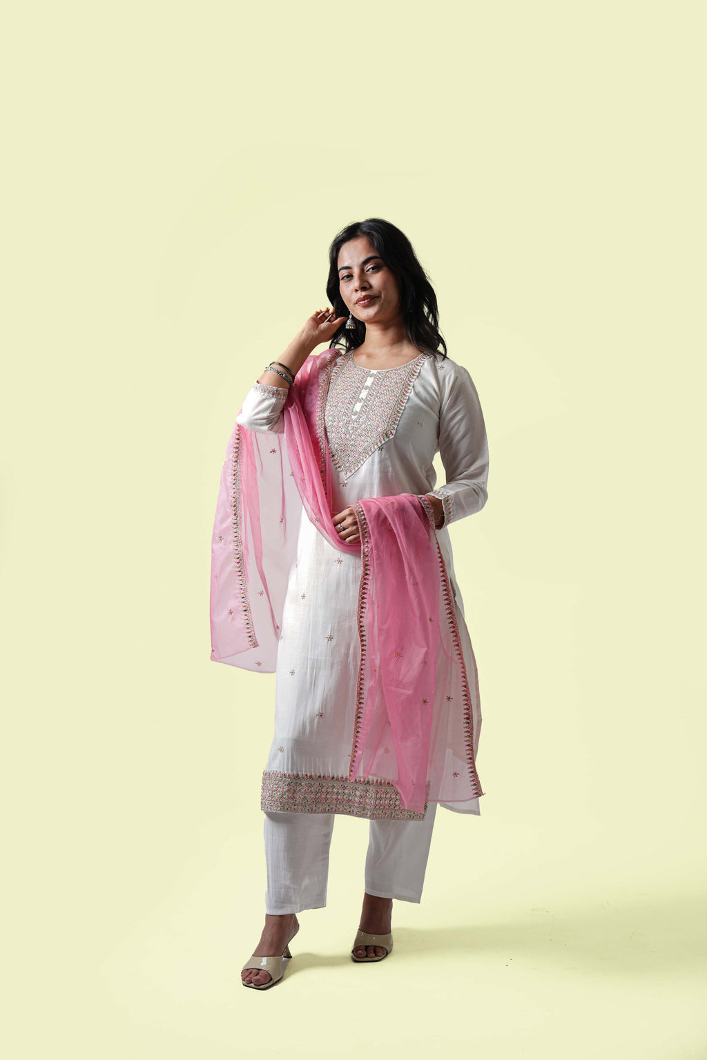 Chandani Rose Kurta Set with Dupatta