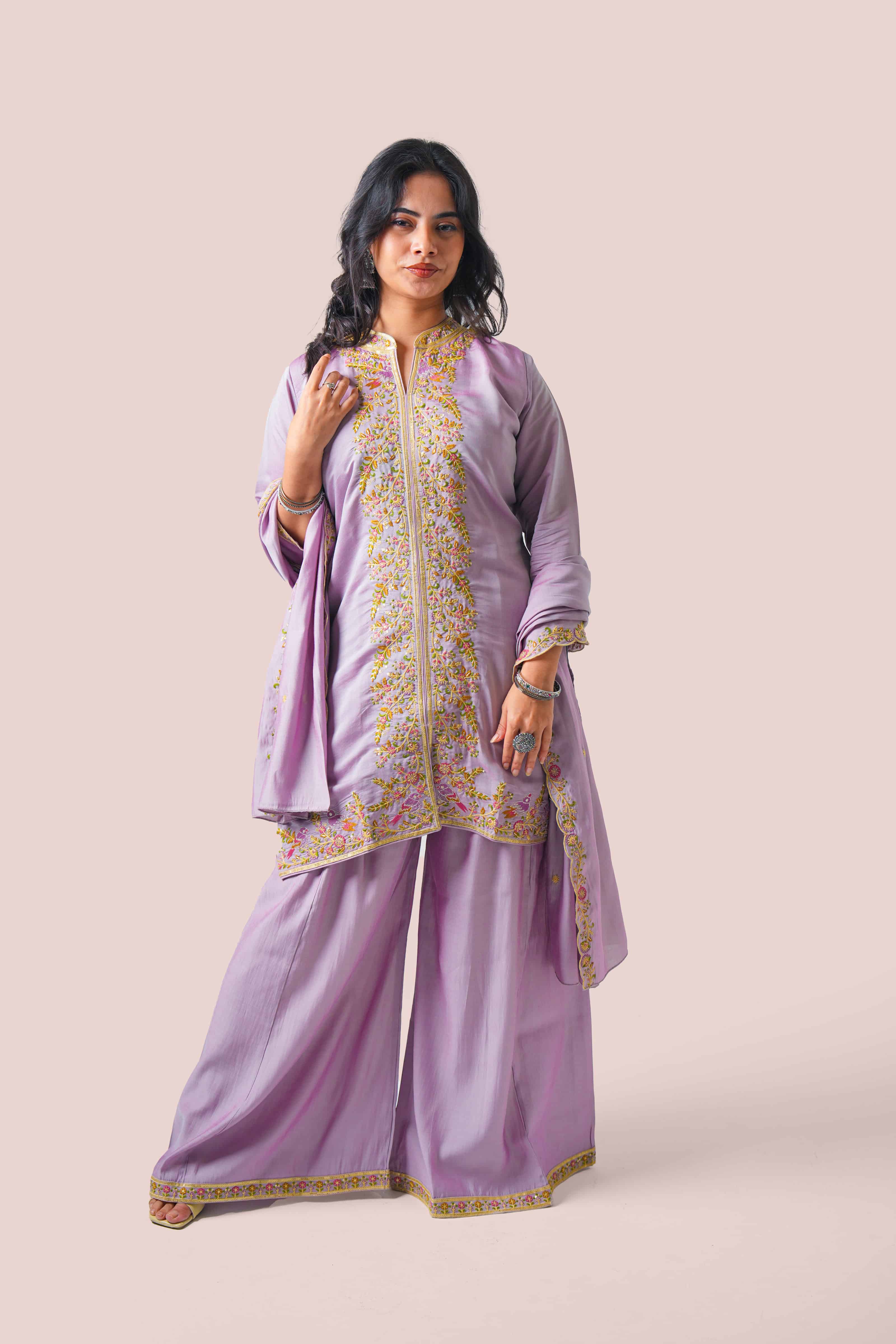 Lavender Whisper - Embroidered Co-ord Set