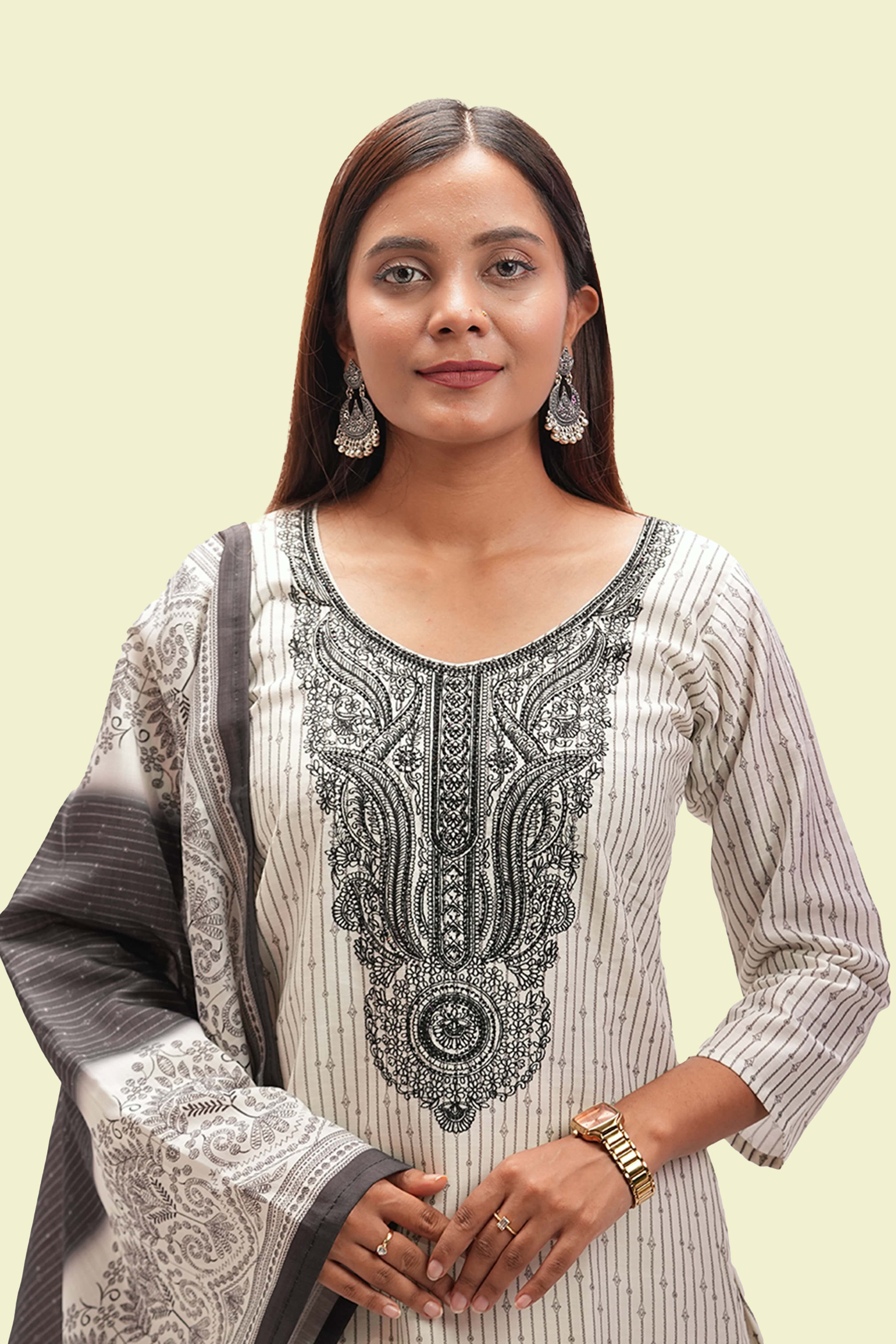 Midnight Embroidered Kurta with Dupatta