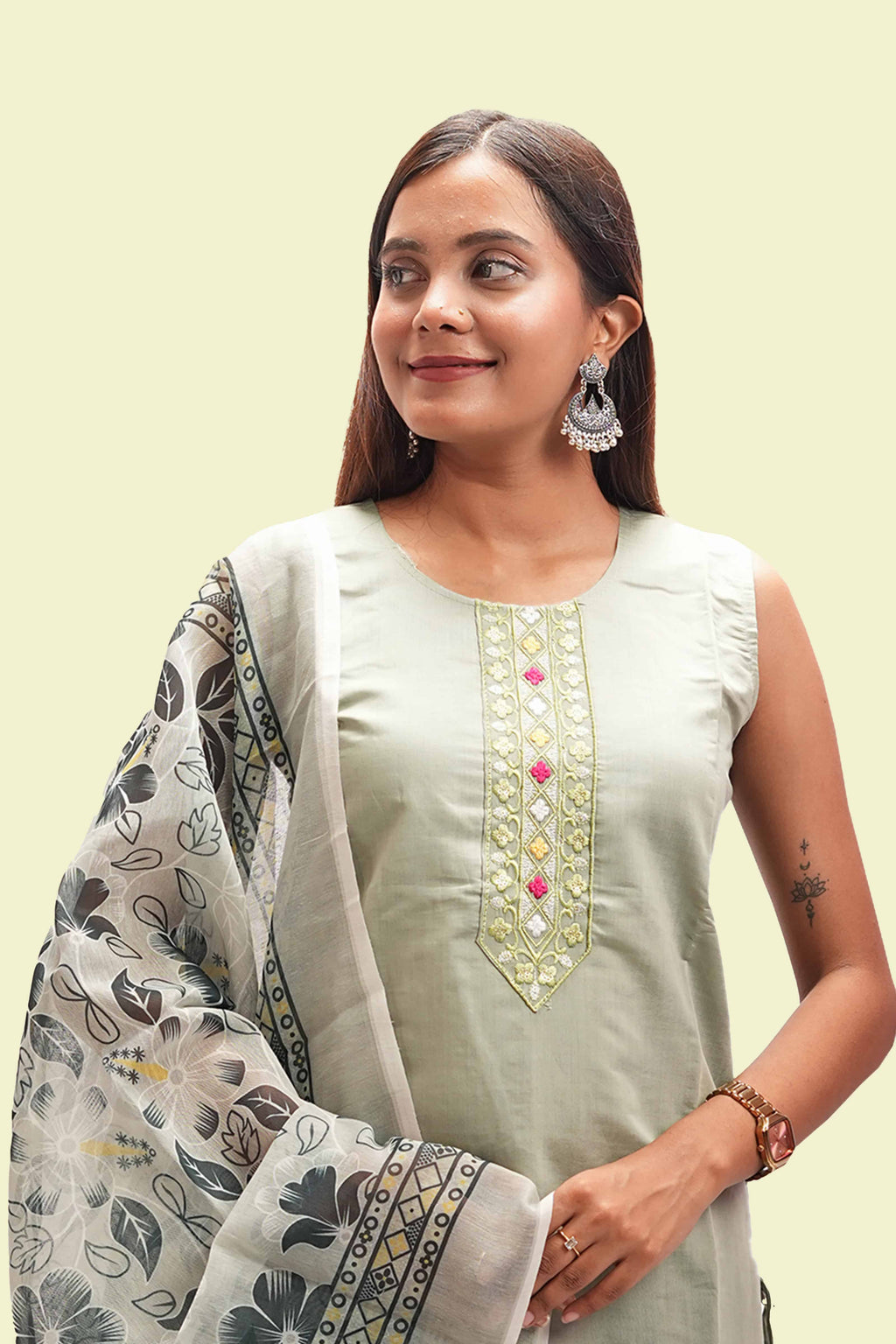 Mint Green Kurta Set with Dupatta