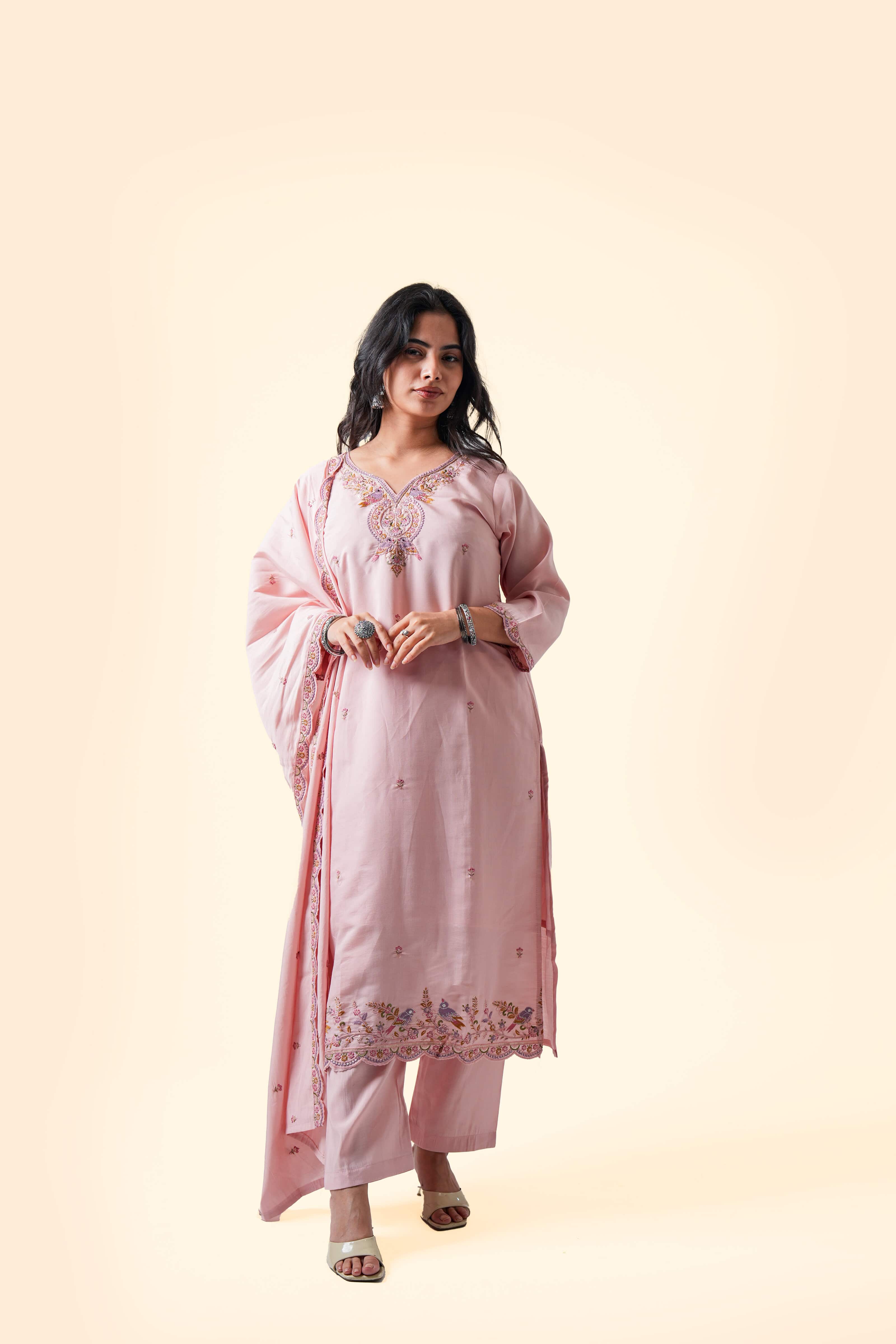 Blush Pink Kurta Set with Dupatta