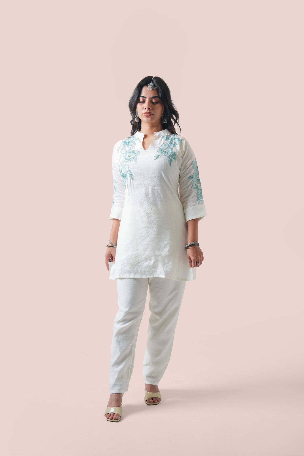 Pastel Bloom – Embroidered Co-ord Set