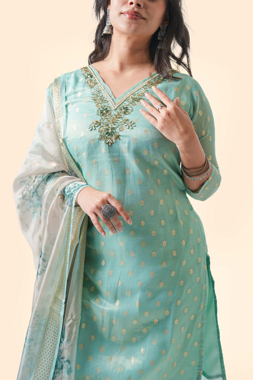 Green Kurta Set with Dupatta