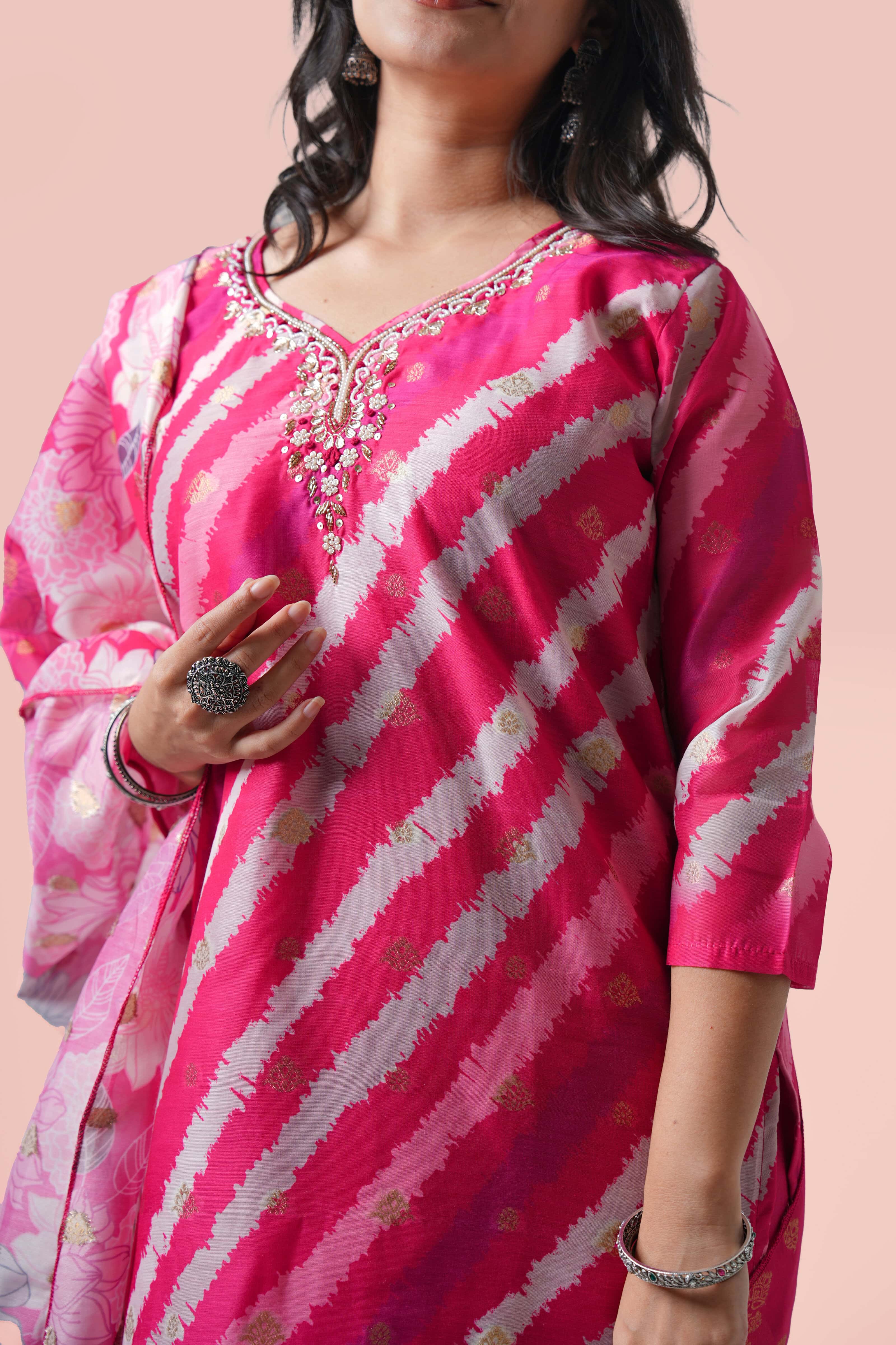 Gulnaar Embroidered Kurta Set with Dupatta