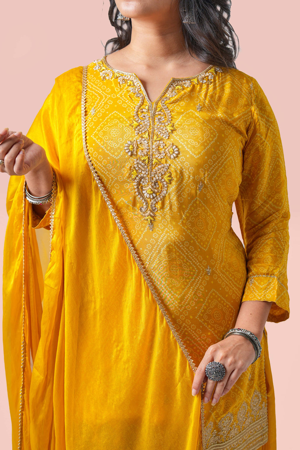 Haldi Mirror Work Sharara Set