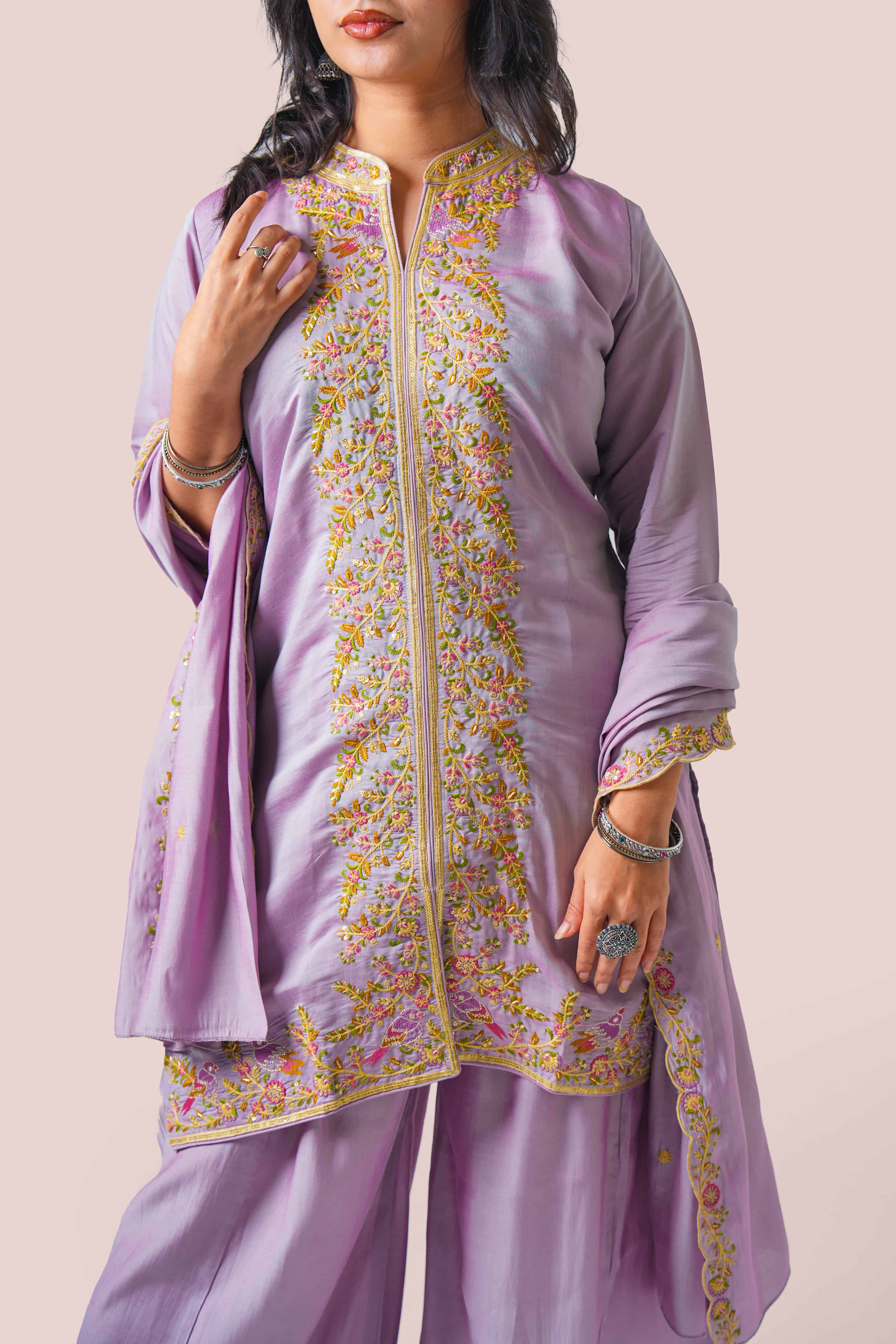 Lavender Whisper - Embroidered Co-ord Set