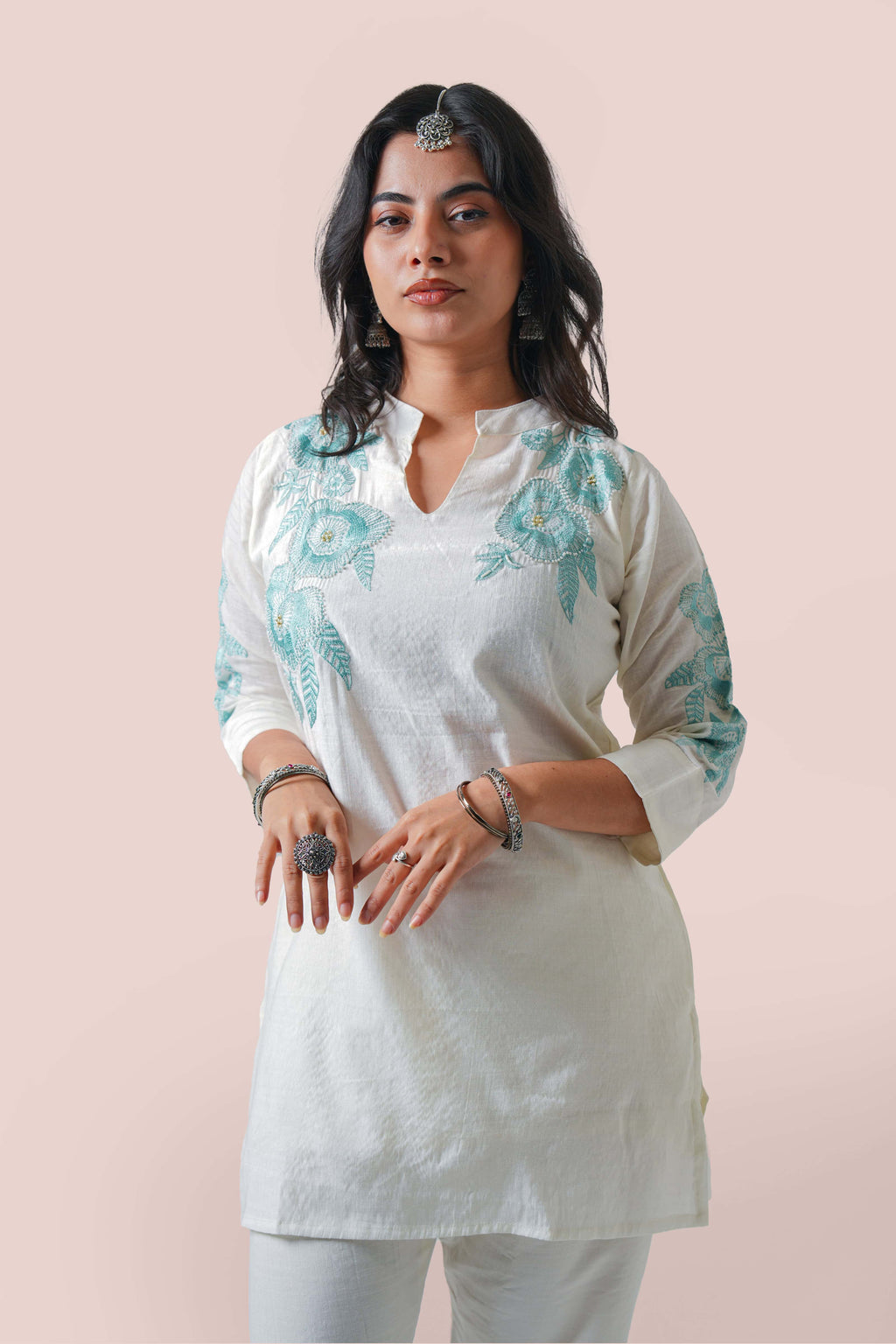 Pastel Bloom – Embroidered Co-ord Set