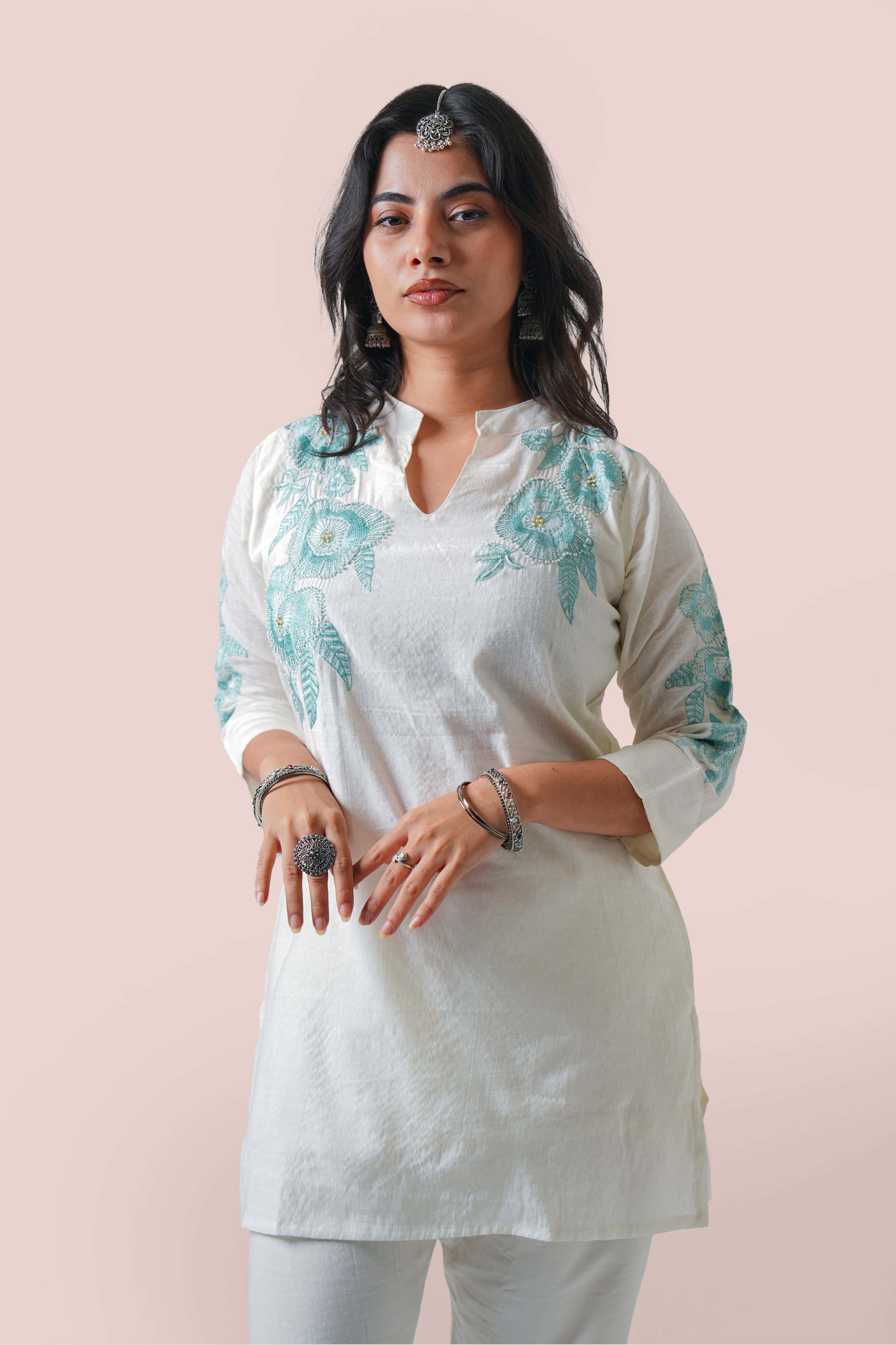 Pastel Bloom – Embroidered Co-ord Set