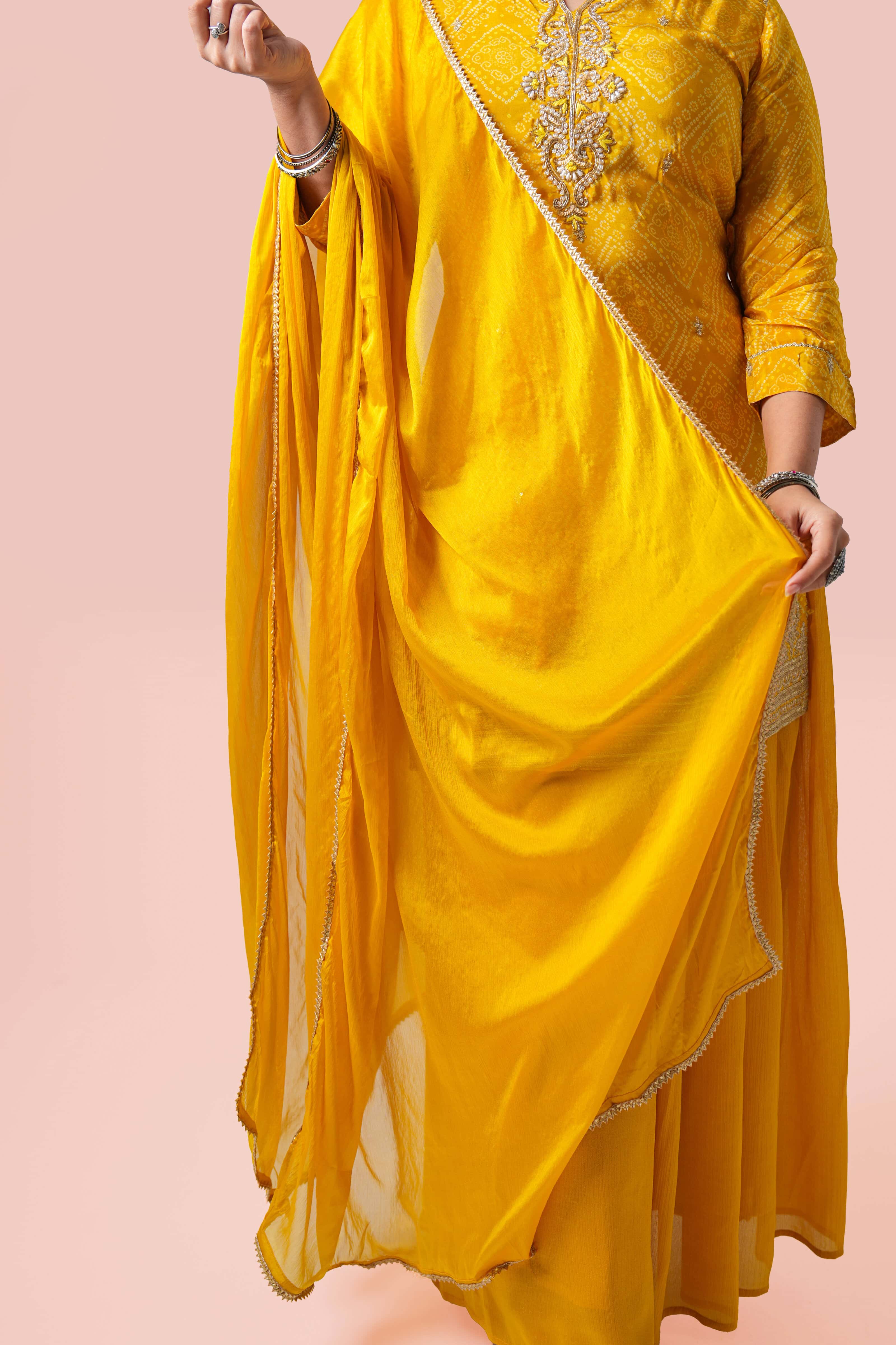 Haldi Mirror Work Sharara Set