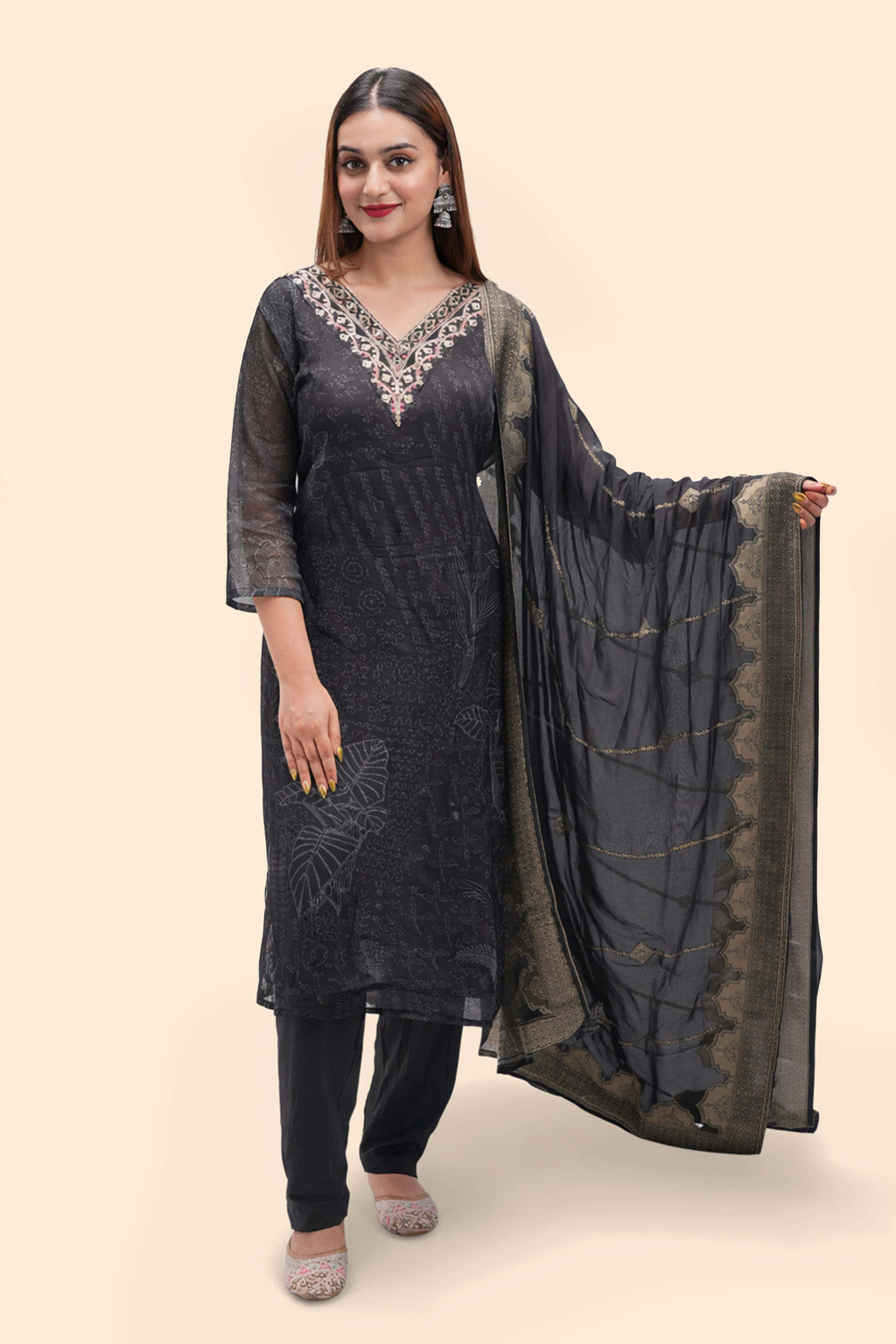 Black Kurta Set with Dupatta