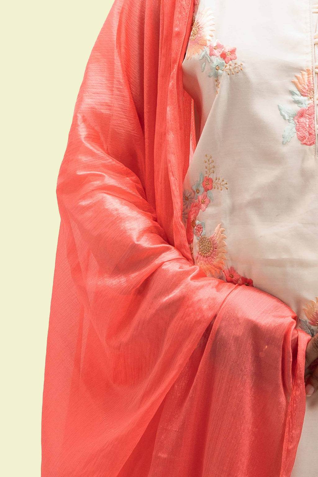 Blush Bloom Embroidered Kurta Set with Dupatta