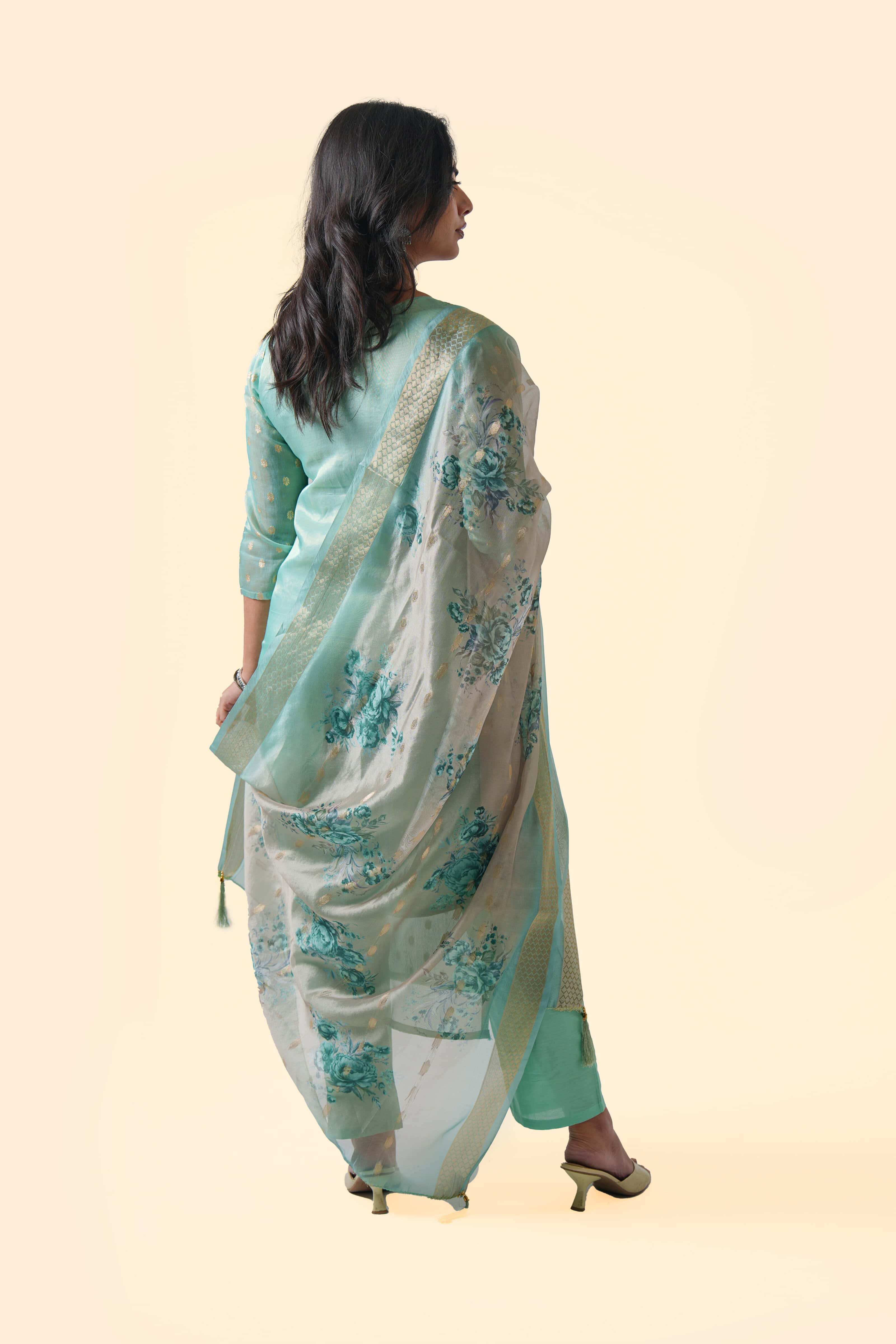 Green Kurta Set with Dupatta