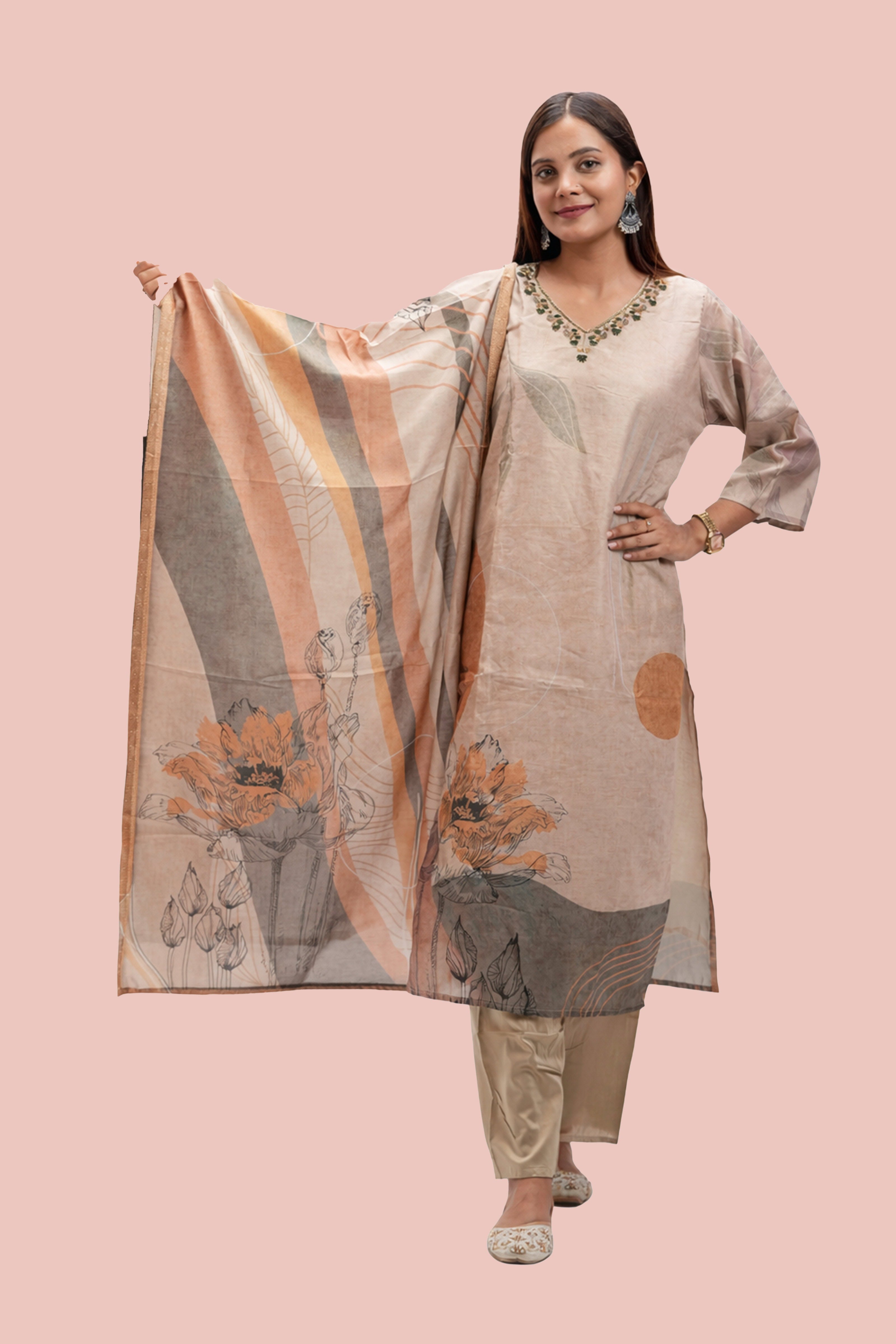 Saanjh Floral Kurta Set with Dupatta