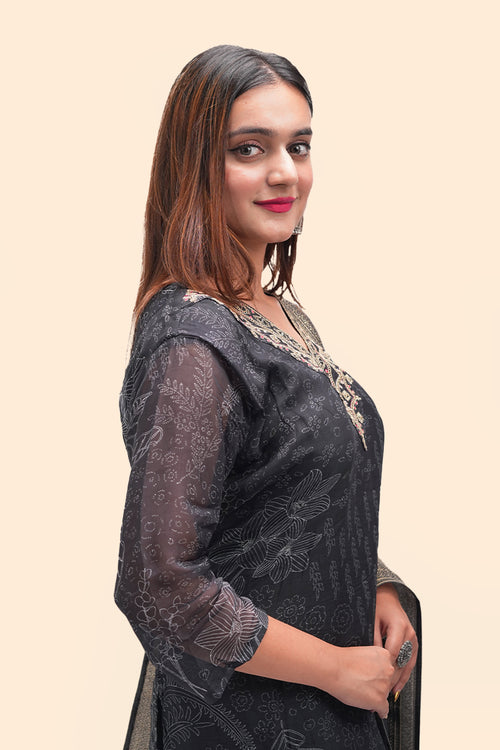 Black Kurta Set with Dupatta