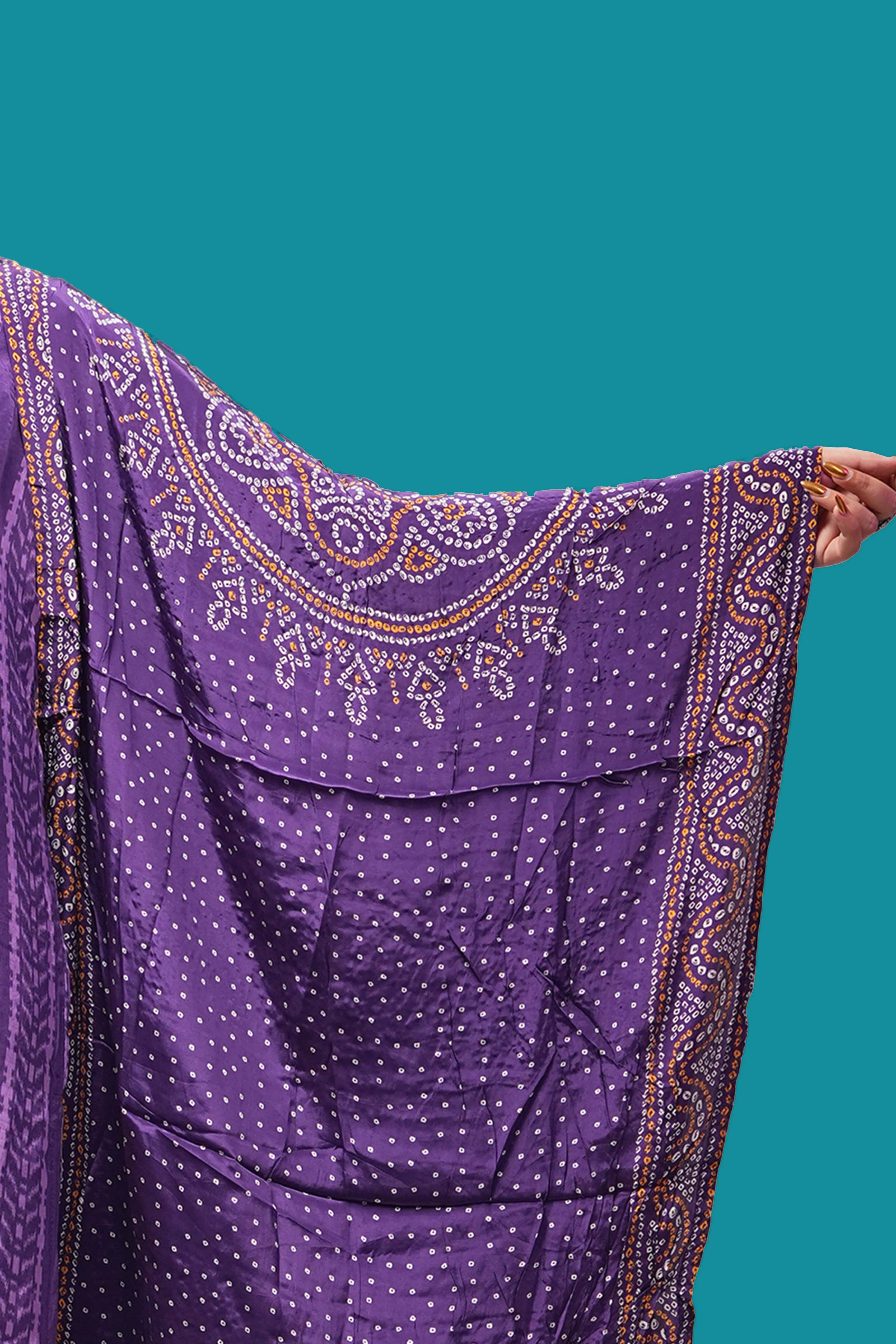 Bandhej Mirror Work Kurta Set with Dupatta