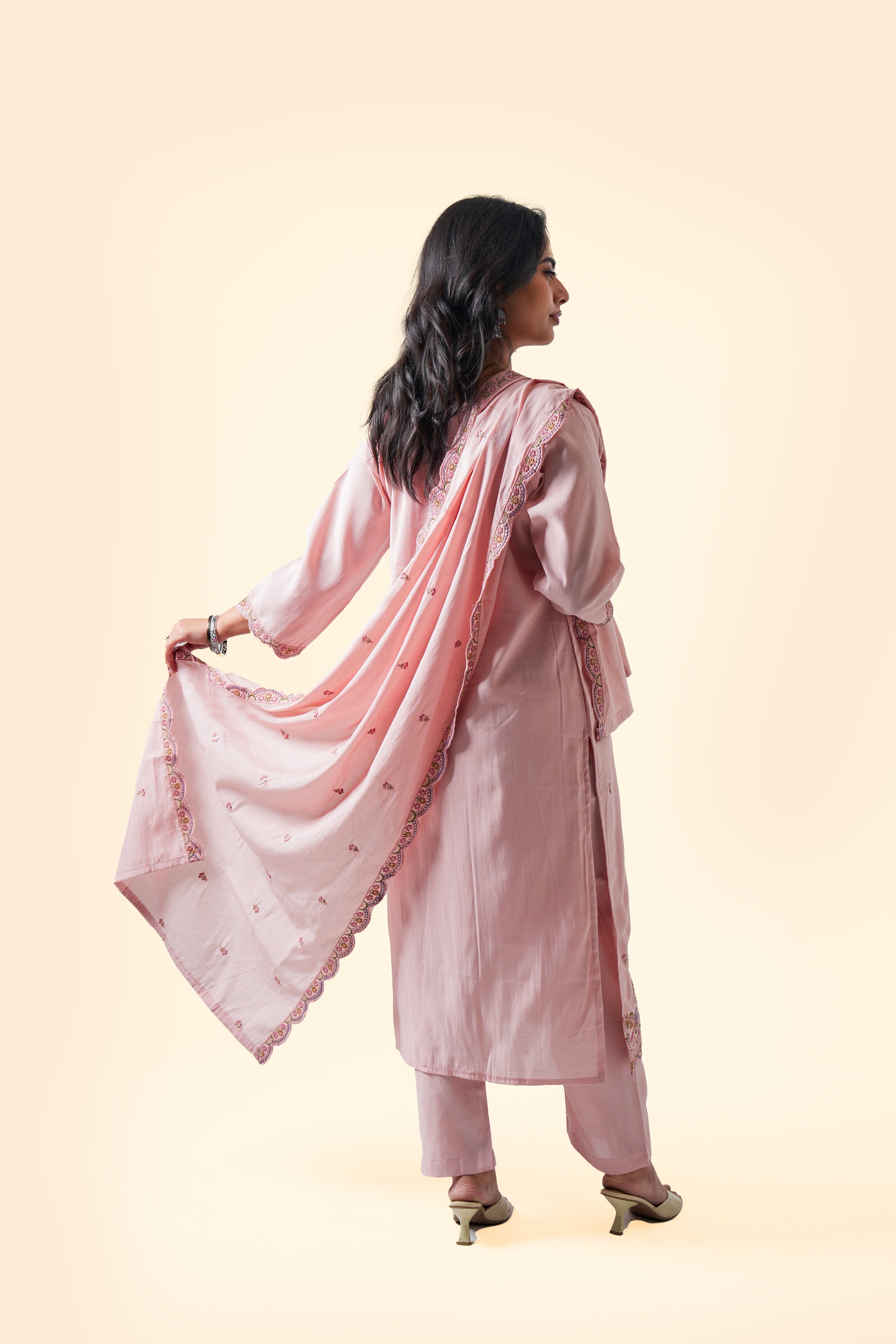 Blush Pink Kurta Set with Dupatta