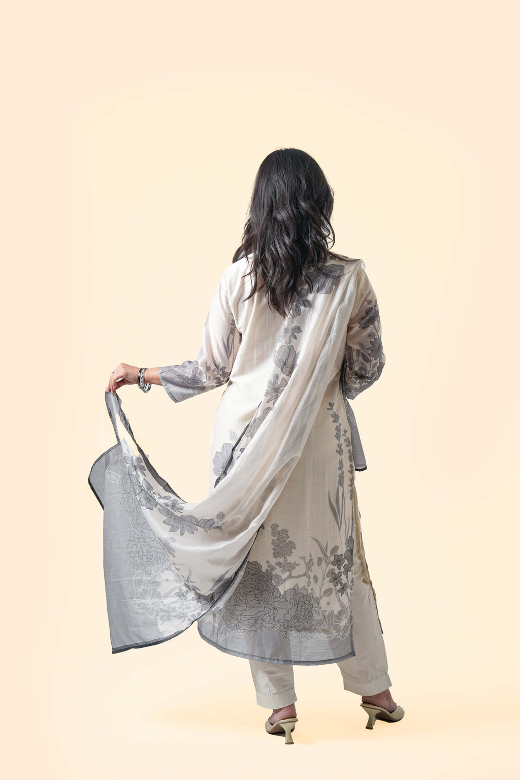 Midnight Floral Kurta Set with Dupatta