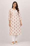 Ivory and Red Kurti